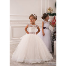 Latest Children Frocks Lace Long A Line Flower Girl Dresses Birthday Pattern Kids Party Dress LF21F